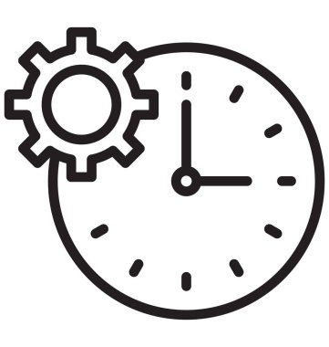 Zaman ayarları çizgisi izole vektör simgesi kolayca değiştirilebilir ve düzenlenebilir