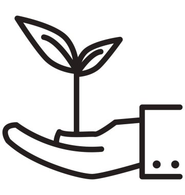 El hattındaki bitki izole vektör simgesi kolayca değiştirilebilir ve düzenlenebilir