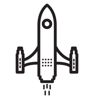 Roket hattı izole vektör simgesi kolayca değiştirilebilir ve düzenlenebilir