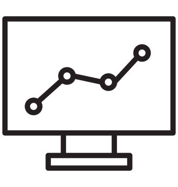 Çevrimiçi grafik çizgisi izole vektör simgesi kolayca değiştirilebilir ve düzenlenebilir