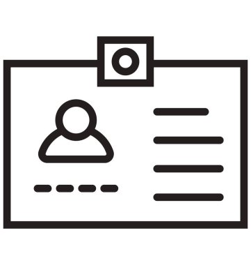 Kimlik kartı satırı izole vektör simgesi kolayca değiştirilebilir ve düzenlenebilir