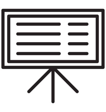 Tablo, iş sunum satırı izole vektör simgesi kolayca değiştirilebilir ve düzenlenebilir