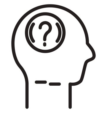 Soru, zihin çizgisi izole vektör simgesi kolayca değiştirilebilir ve düzenlenebilir