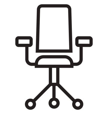 Dönen Sandalye çizgisi izole vektör simgesi kolayca değiştirilebilir ve düzenlenebilir