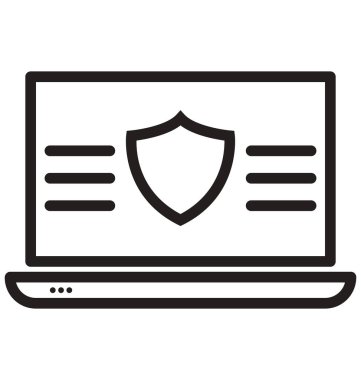 Koruma kalkanı ve antivirüs hattı izole vektör simgesi kolayca değiştirilebilir ve düzenlenebilir