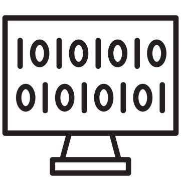 İkili Kod satırı izole vektör simgesi kolayca değiştirilebilir ve düzenlenebilir