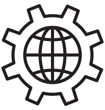 Küre ayarları, dişli çizgi izole vektör simgesi kolayca değiştirilebilir ve düzenlenebilir