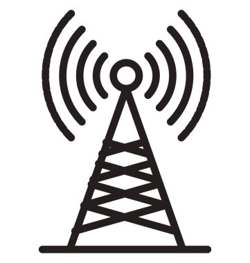 Wifi Kulesi çizgi izole vektör simgesi kolayca değiştirilebilir ve düzenlenebilir