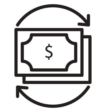 Para Değer çizgisi izole vektör simgesi kolayca değiştirilebilir ve düzenlenebilir