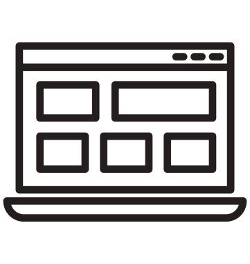 Düzen, şablon çizgisi izole vektör simgesi kolayca değiştirilebilir ve düzenlenebilir