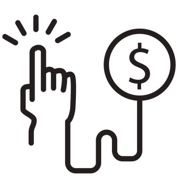 Tıklama satırına öde izole vektör simgesi kolayca değiştirilebilir ve düzenlenebilir