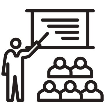 Sunum satırı izole vektör simgesi kolayca değiştirilebilir ve düzenlenebilir