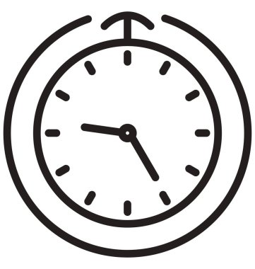 Saat yönünde izole edilmiş vektör simgesi kolayca değiştirilebilir ve düzenlenebilir 