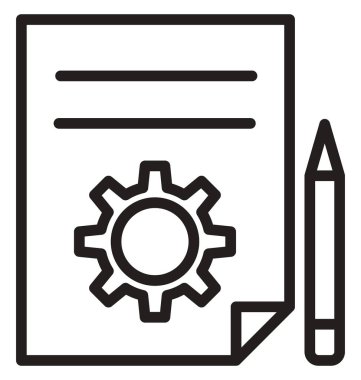 Proje planı, iş akışı çizgisi izole vektör simgesi kolayca değiştirilebilir ve düzenlenebilir