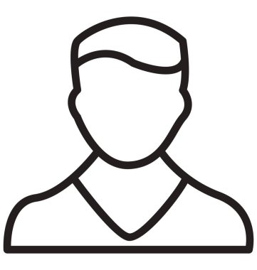 Genç çocuk, öğrenci satırı izole vektör simgesi kolayca değiştirilebilir ve düzenlenebilir