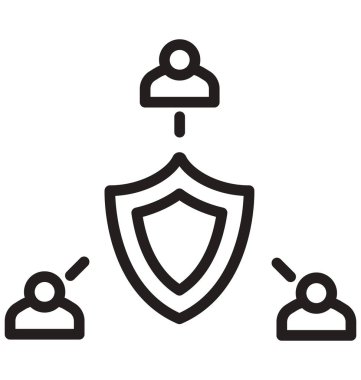 personel, koruma hattı izole vektör simgesi kolayca değiştirilebilir ve düzenlenebilir