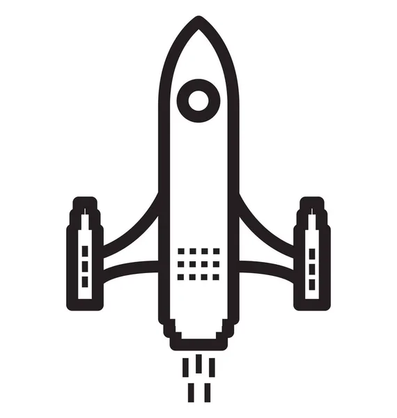 Icône Vectorielle Isolée Ligne Fusée Peut Être Facilement Modifiée Modifiée — Image vectorielle