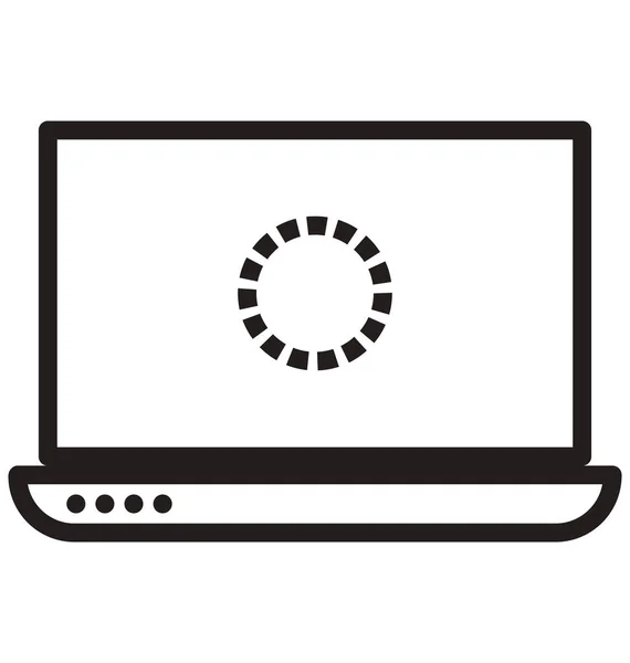 处理屏幕笔记本电脑行隔离矢量图标容易修改和编辑 — 图库矢量图片