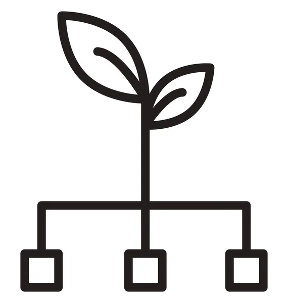 Система Экологии Эко Пользователей Линии Изолированы Векторный Icon Могут Легко — стоковый вектор