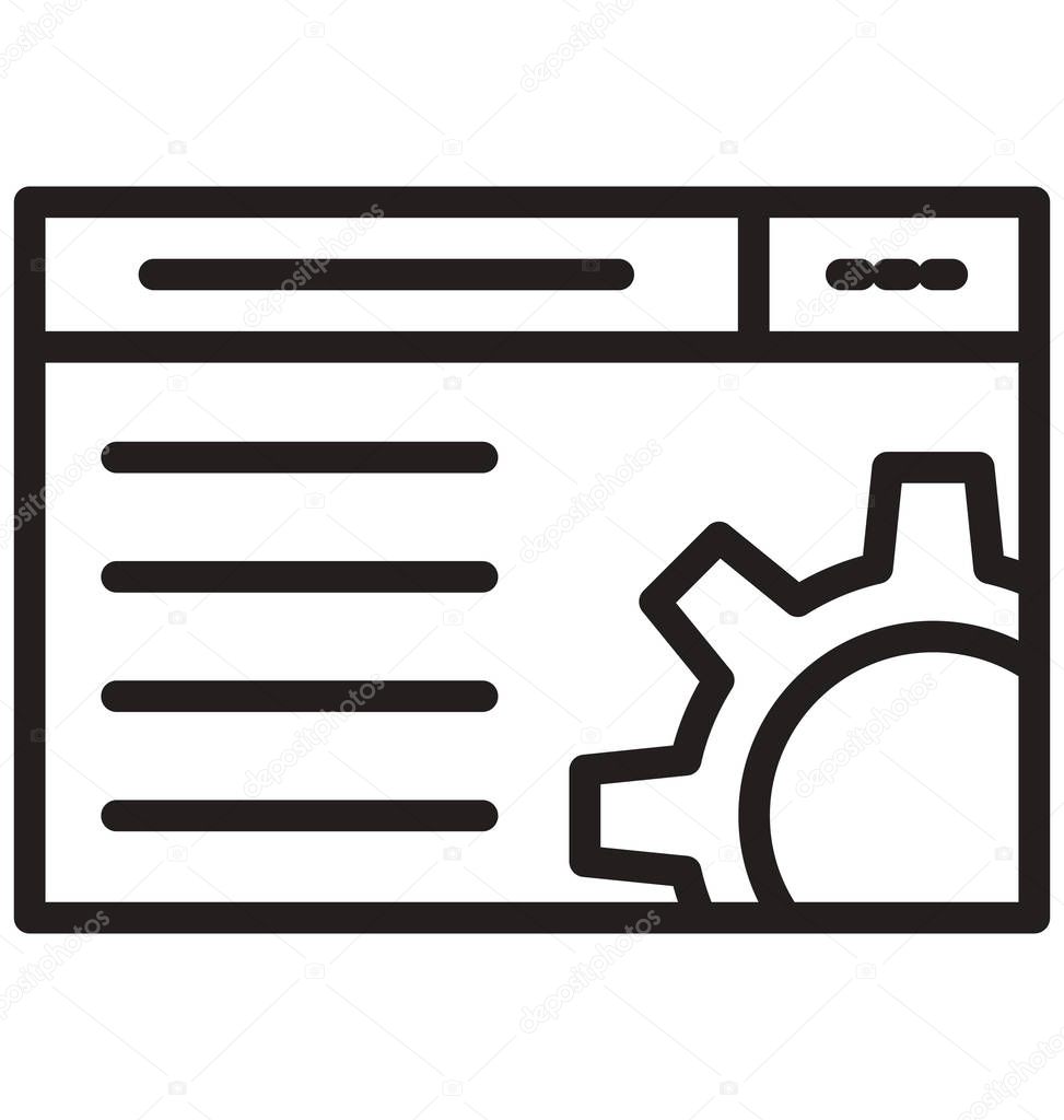 Web Customize, Web Setting line isolated vector icon can be easily modified and edit