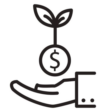 El hattındaki bitki izole vektör simgesi kolayca değiştirilebilir ve düzenlenebilir