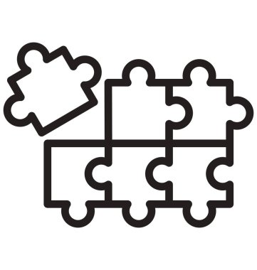 Jigsaw satırı izole vektör simgesi kolayca değiştirilebilir ve düzenleyin