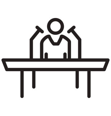 Sunum satırı izole vektör simgesi kolayca değiştirilebilir ve düzenlenebilir