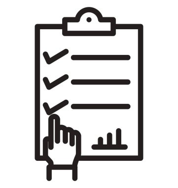 Kontrol listesi satır izole vektör simgesi kolayca değiştirilebilir ve düzenlenebilir 