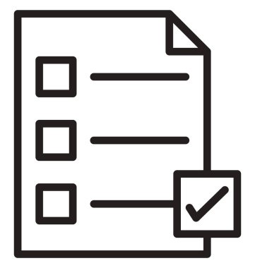 Kontrol listesi satır izole vektör simgesi kolayca değiştirilebilir ve düzenlenebilir 