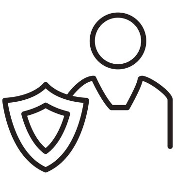 Koruma kalkanı ve antivirüs hattı izole vektör simgesi kolayca değiştirilebilir ve düzenlenebilir