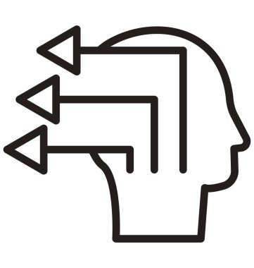 Zihin yükseltme, yaratıcı zihin çizgisi izole vektör simgesi kolayca değiştirilebilir ve düzenlenebilir