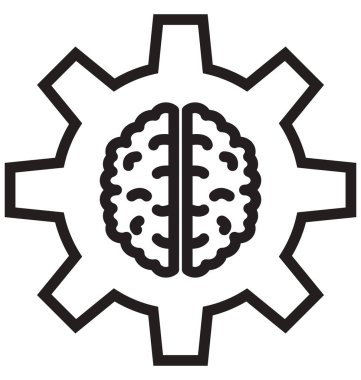 Beyin ayarlar, beyin fırtınası satırı izole vektör simgesi kolayca değiştirilebilir ve Düzenle