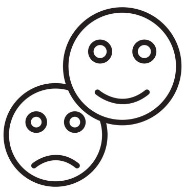 Smile, smiley satırı izole vektör simgesi kolayca değiştirilebilir ve düzenlemek