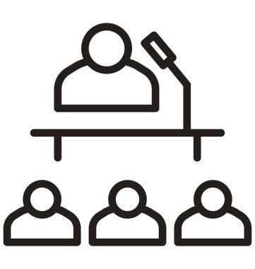 Sunum satırı izole vektör simgesi kolayca değiştirilebilir ve düzenlenebilir