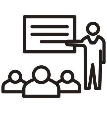 Sunum satırı izole vektör simgesi kolayca değiştirilebilir ve düzenlenebilir