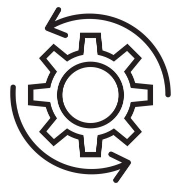 işleme ayarlarını, Dişli satırı izole vektör simgesi kolayca değiştirilebilir ve düzenleyin