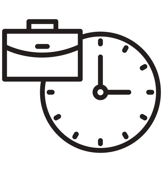 Time Management Line Izolált Vektor Ikon Könnyen Módosítható Szerkeszthető — Stock Vector