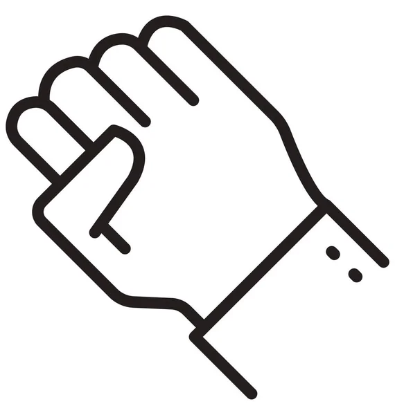 Hand Gest Hand Linje Isolerade Vektor Ikonen Kan Enkelt Ändras — Stock vektor