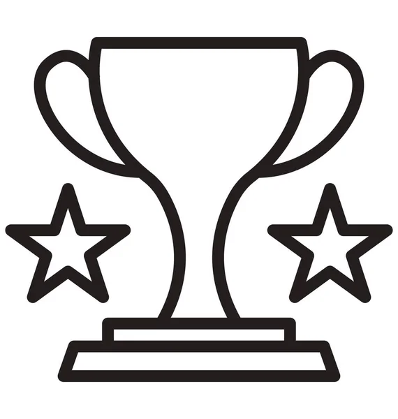 Trophy Award Line Isolated Vector Icon Can Easily Modified Edit — Stock Vector