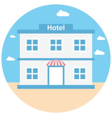 Otel illüstrasyon renk vektör izole simge kolay düzenlenebilir ve özel kullanım için boş zaman, seyahat ve Tur 