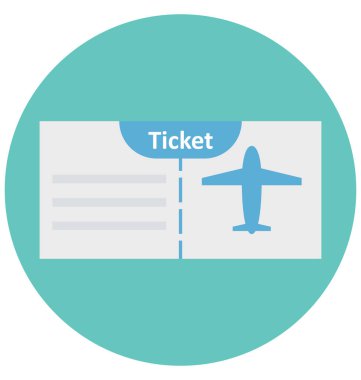 Bilet illüstrasyon renk vektör izole simge kolay düzenlenebilir ve özel kullanım için boş zaman, seyahat ve Tur 