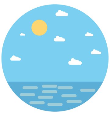 Beach illüstrasyon renk vektör izole simge kolay düzenlenebilir ve özel kullanım için boş zaman, seyahat ve Tur 