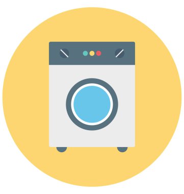 Çamaşır makinesi illüstrasyon renk vektör izole simge kolay düzenlenebilir ve özel kullanım için boş zaman, seyahat ve Tur 