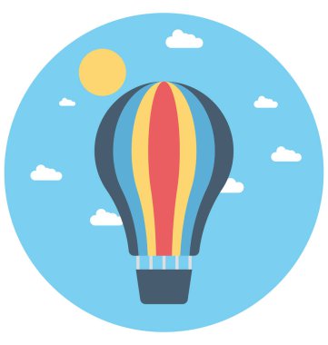 Hava Balon illüstrasyon renk vektör izole simge kolay düzenlenebilir ve özel kullanım için boş zaman, seyahat ve Tur 