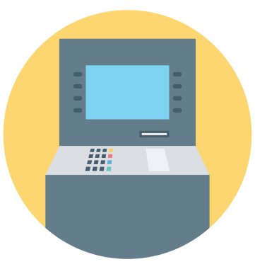 ATM makine illüstrasyon renk vektör izole simge kolay düzenlenebilir ve özel kullanım için boş zaman, seyahat ve Tur 