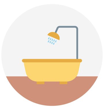 Küvet illüstrasyon renk vektör izole simge kolay düzenlenebilir ve özel kullanım için boş zaman, seyahat ve Tur 