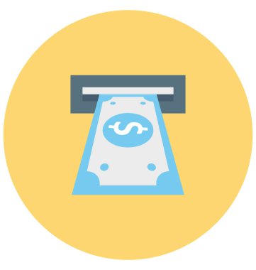 ATM Para Çekme illüstrasyon renk vektör izole simge kolay düzenlenebilir ve özel kullanım için boş zaman, seyahat ve Tur 