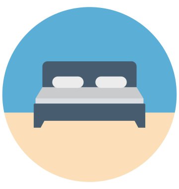 Yatak odası illüstrasyon renk vektör izole simge kolay düzenlenebilir ve özel kullanım için boş zaman, seyahat ve Tur 