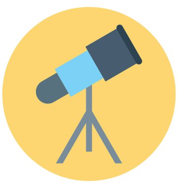 Teleskop illüstrasyon renk vektör izole simge kolay düzenlenebilir ve özel kullanım için boş zaman, seyahat ve Tur 