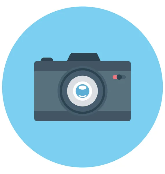 Kamera Illusztráció Színű Vektor Elszigetelt Ikon Könnyen Szerkeszthető Speciális Használatát — Stock Vector